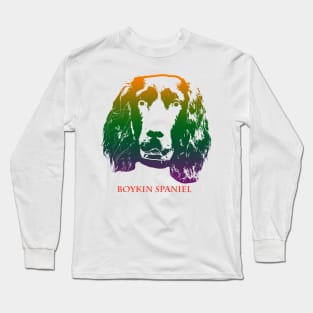 The boykin spaniel head is Violet, Green, Orange Long Sleeve T-Shirt